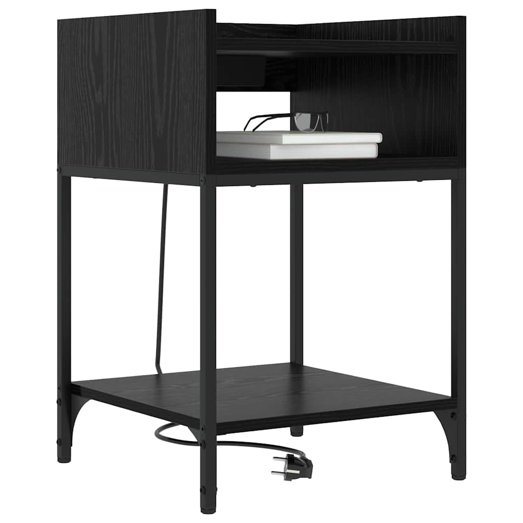 Noćni ormar 2 pcs Crni hrast 40 x 40 x 61 cm Konstruirano drvo
