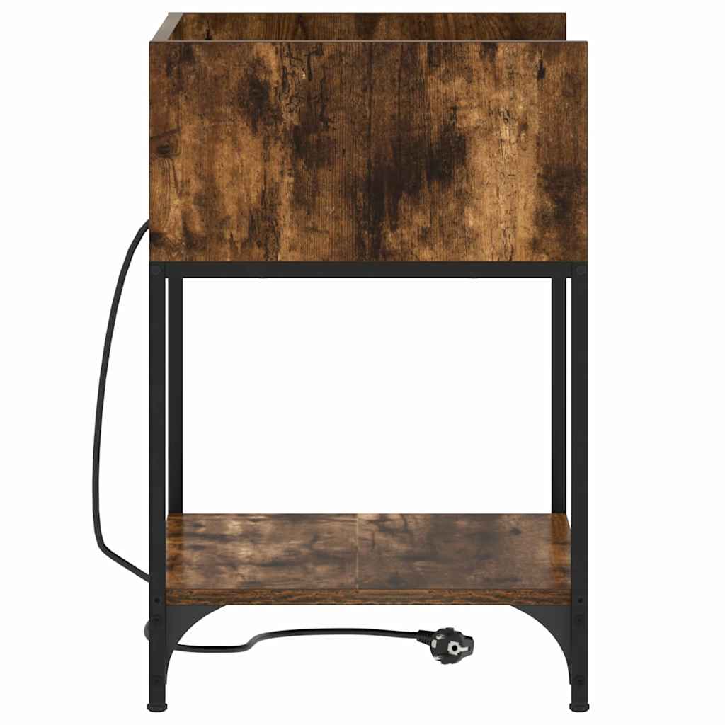 Noćni ormar s policom 2 pcs Dimljeni hrast 40 x 40 x 61 cm