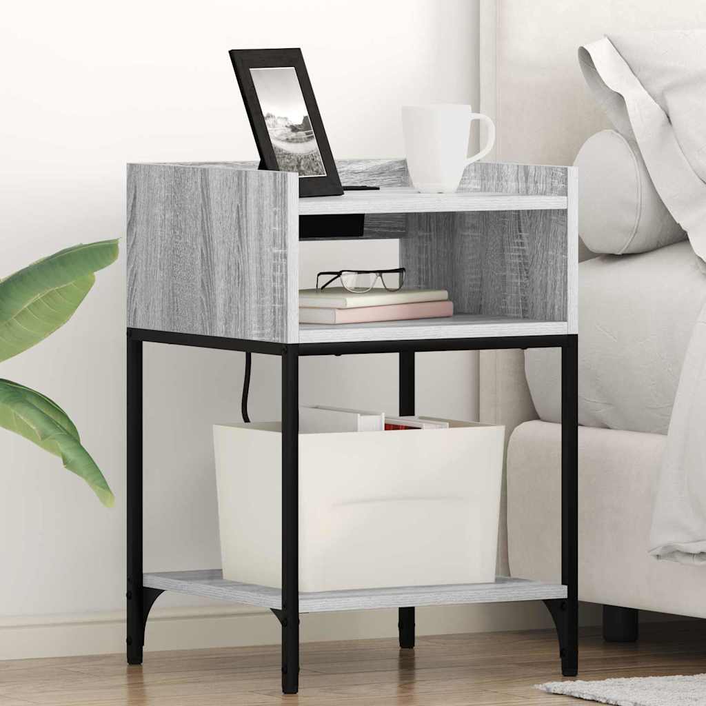 Noćni ormar 2 pcs Siva Sonoma 40 x 40 x 61 cm Konstruirano drvo