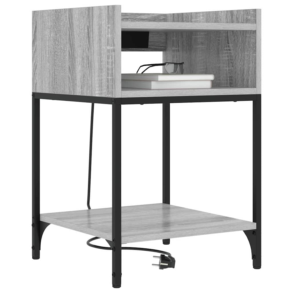 Noćni ormar 2 pcs Siva Sonoma 40 x 40 x 61 cm Konstruirano drvo