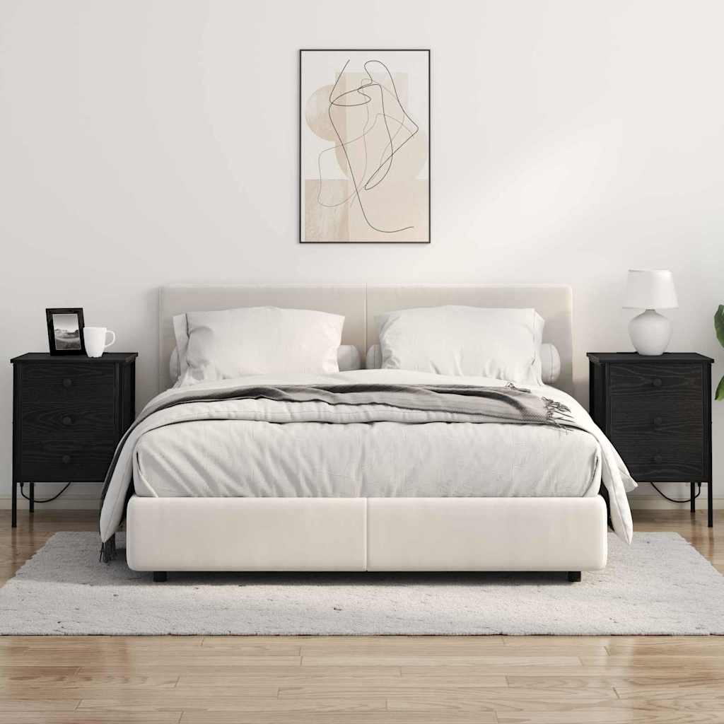 Noćni ormar 2 pcs Crni hrast 42 x 41 x 61 cm Konstruirano drvo