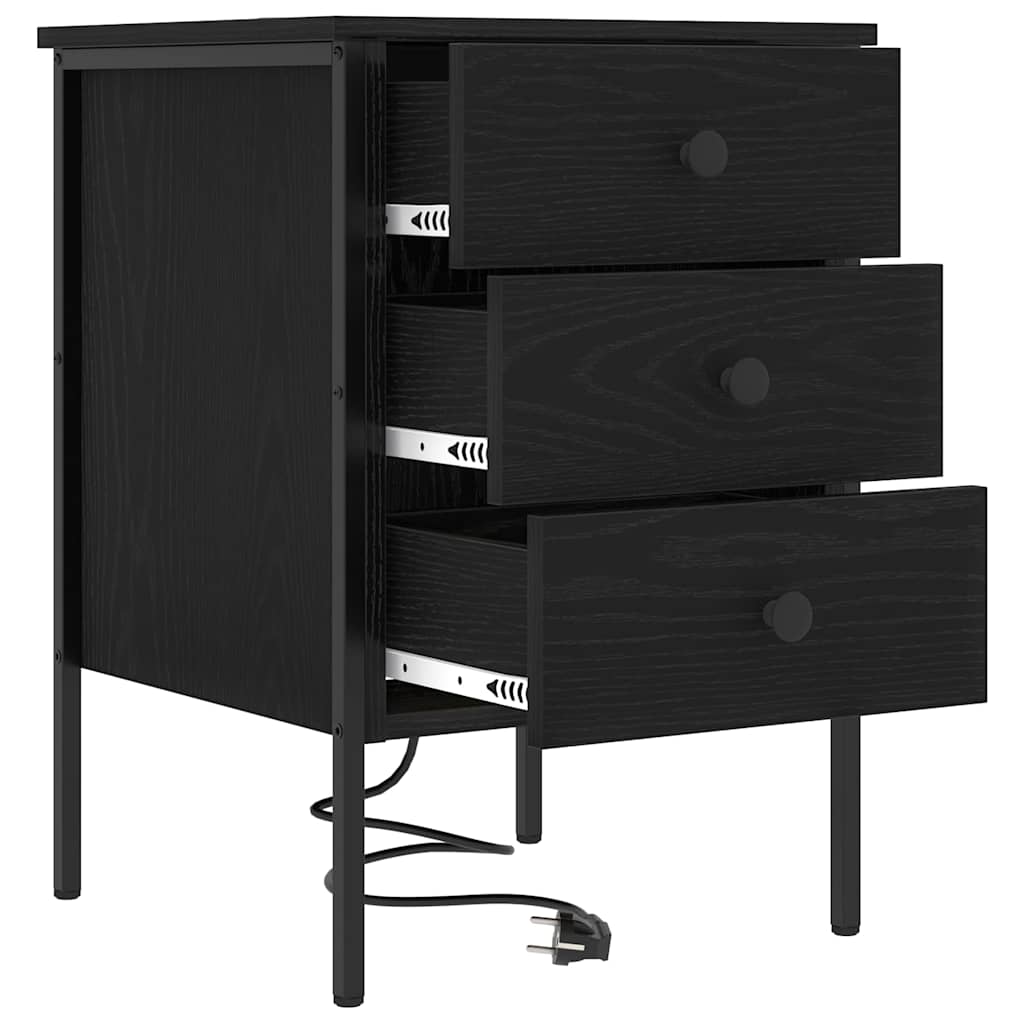 Noćni ormar 2 pcs Crni hrast 42 x 41 x 61 cm Konstruirano drvo