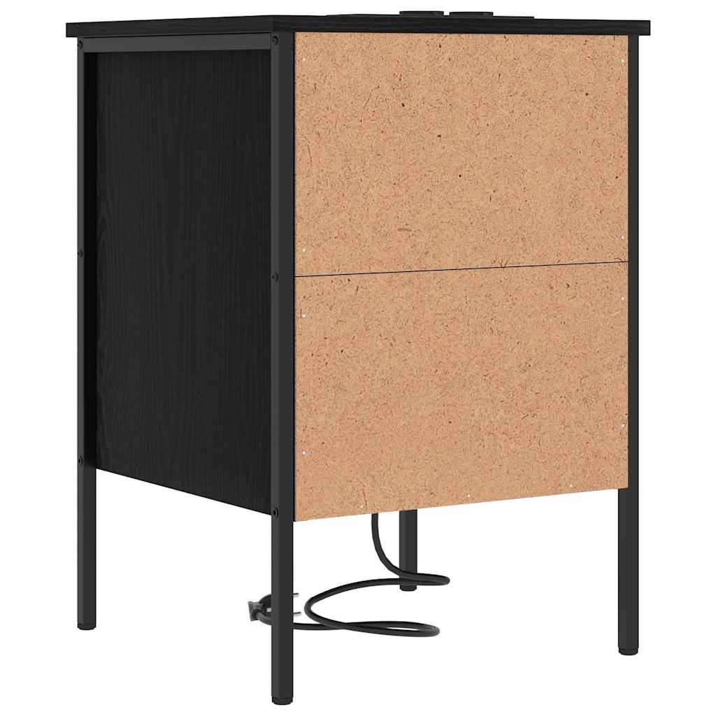 Noćni ormar 2 pcs Crni hrast 42 x 41 x 61 cm Konstruirano drvo