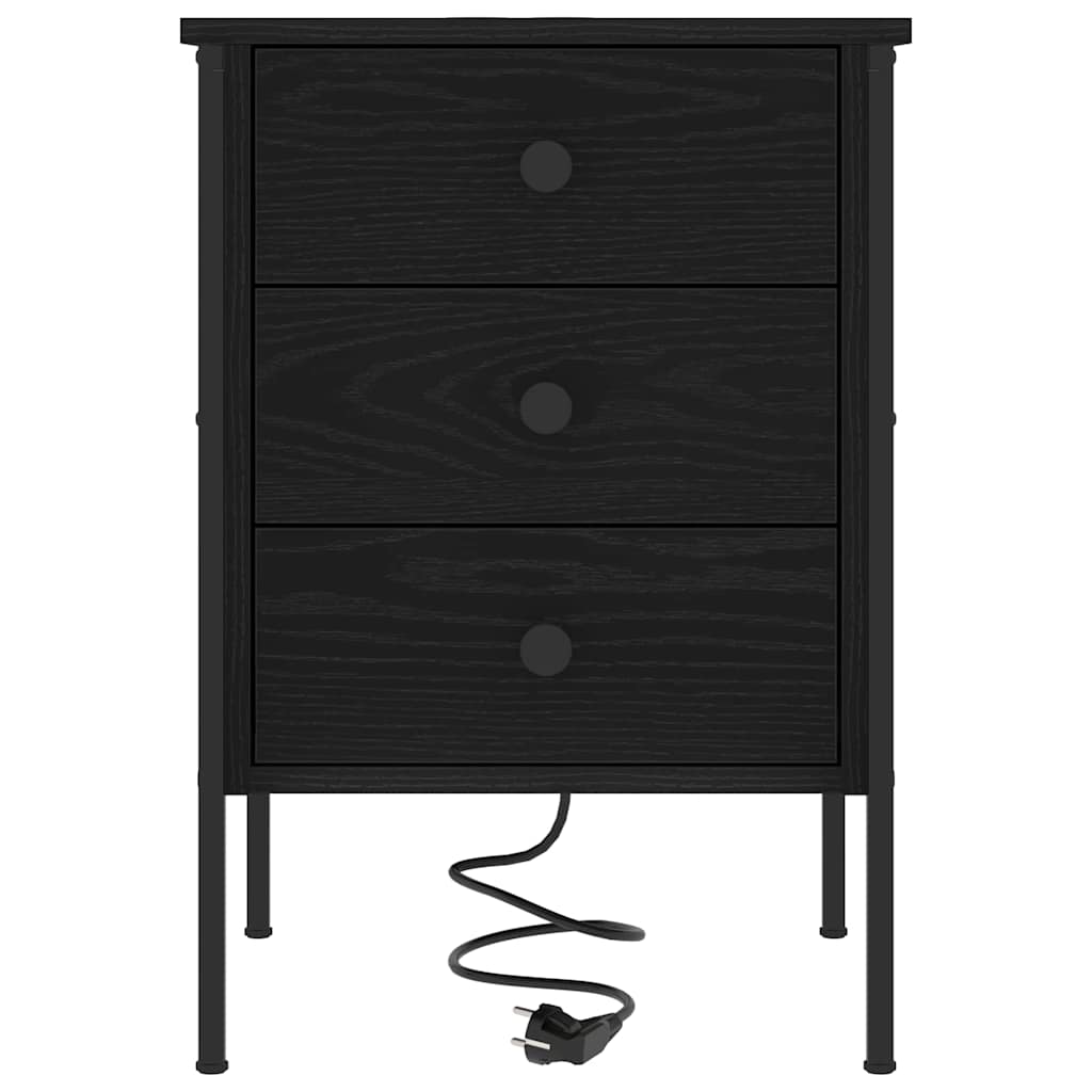 Noćni ormar 2 pcs Crni hrast 42 x 41 x 61 cm Konstruirano drvo