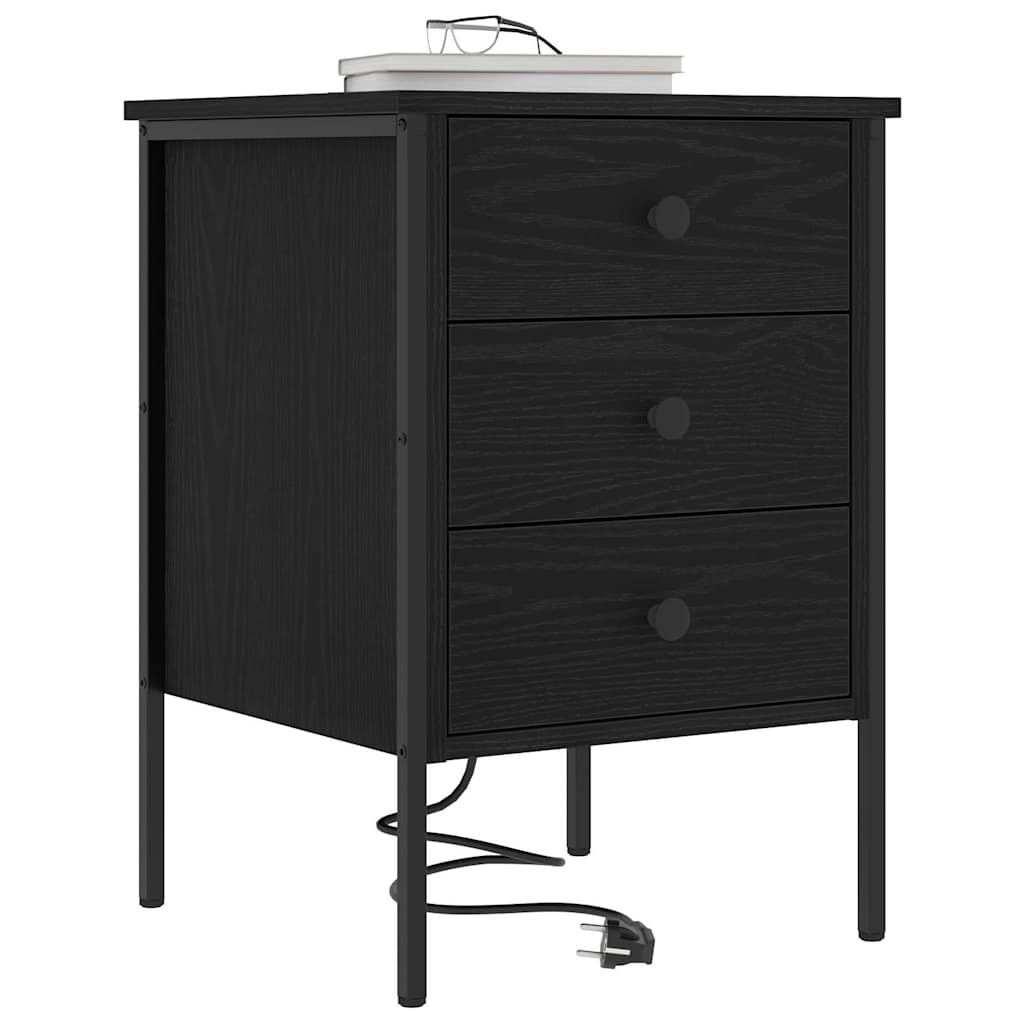 Noćni ormar 2 pcs Crni hrast 42 x 41 x 61 cm Konstruirano drvo