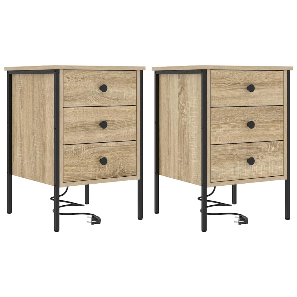 Noćni ormar s ladicama 2 pcs Sonoma hrast 42 x 41 x 61 cm