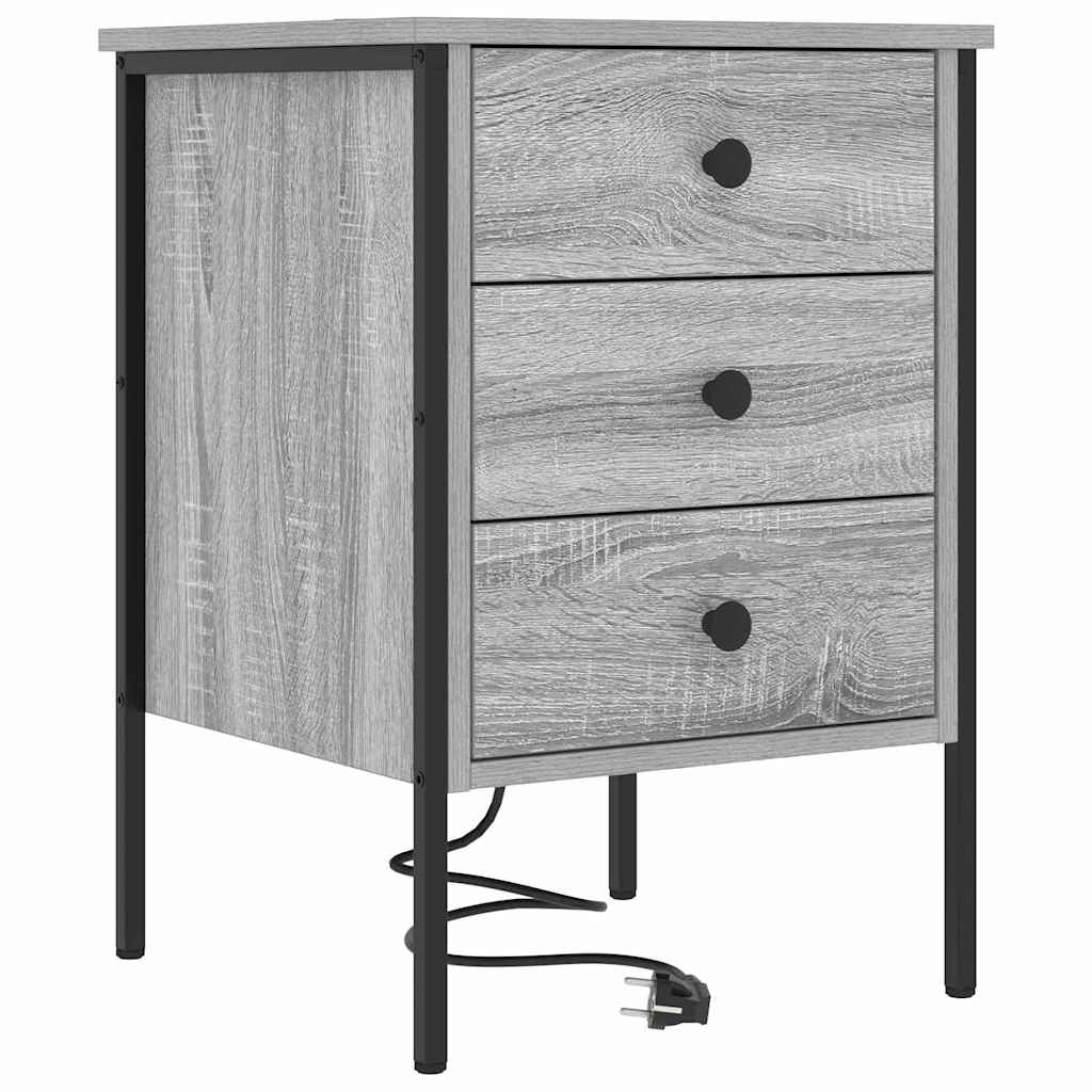 Noćni ormar 2 pcs Siva Sonoma 42 x 41 x 61 cm Konstruirano drvo