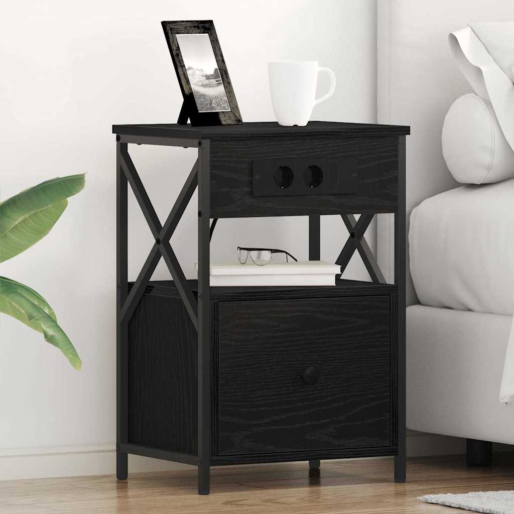 Noćni ormar 2 pcs Crni hrast 40 x 31 x 60 cm Konstruirano drvo