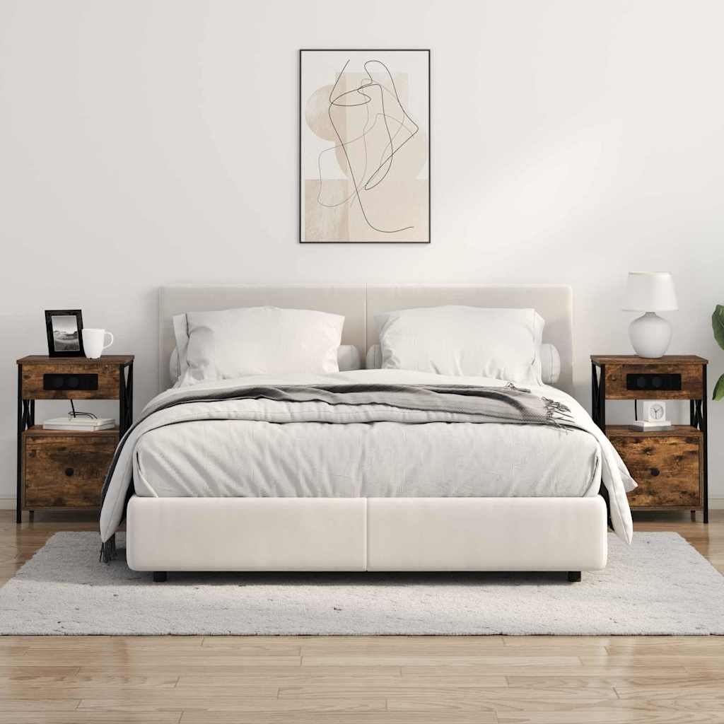 Noćni ormar s ladicama 2 pcs Dimljeni hrast 40 x 31 x 60 cm