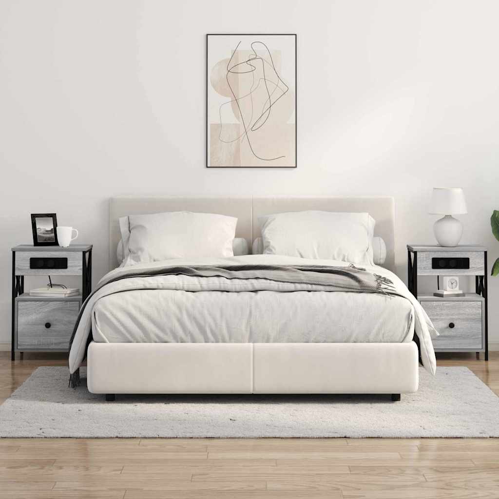 Noćni ormar 2 pcs Siva Sonoma 40 x 31 x 60 cm Konstruirano drvo