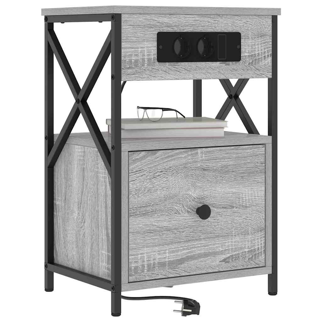 Noćni ormar 2 pcs Siva Sonoma 40 x 31 x 60 cm Konstruirano drvo