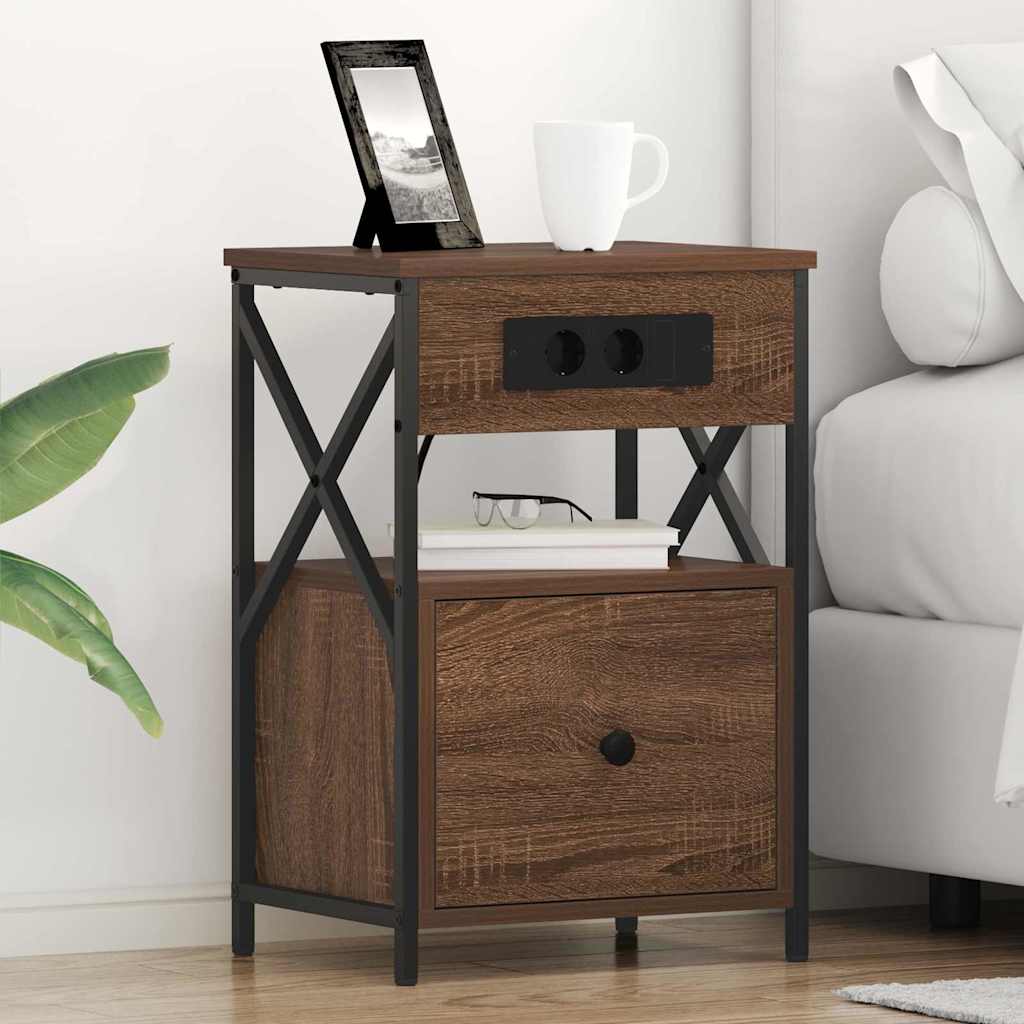 Noćni ormar 2 pcs Smeđi hrast 40 x 31 x 60 cm Konstruirano drvo