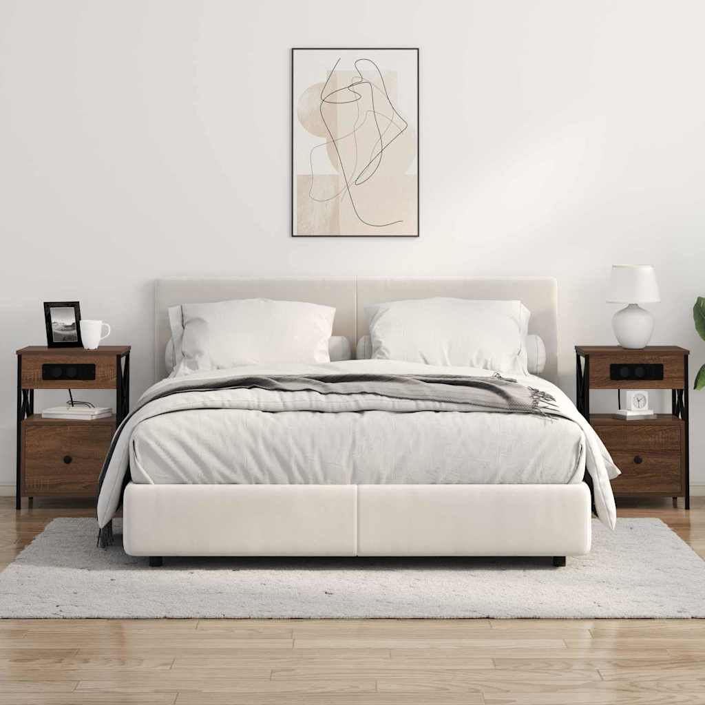 Noćni ormar 2 pcs Smeđi hrast 40 x 31 x 60 cm Konstruirano drvo