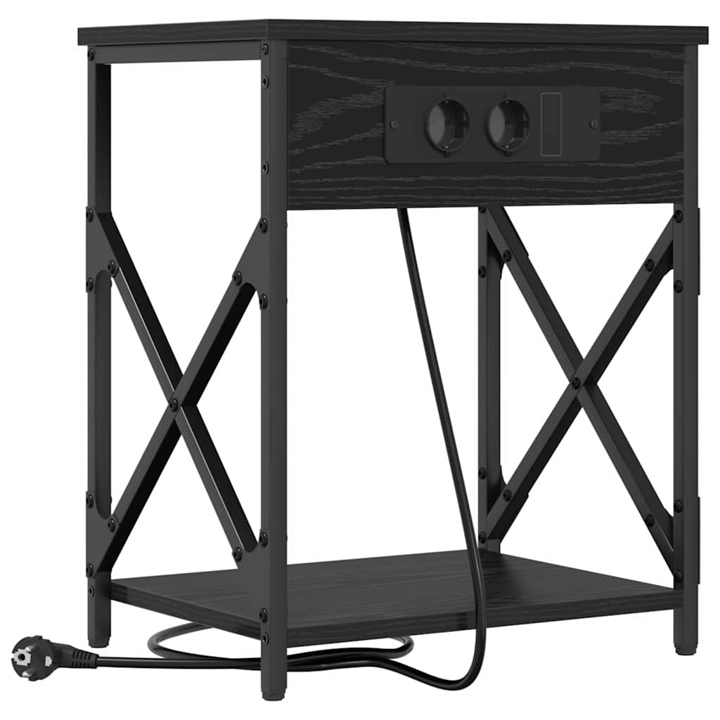 Noćni ormar 2 pcs Crni hrast 41 x 31 x 51 cm Konstruirano drvo