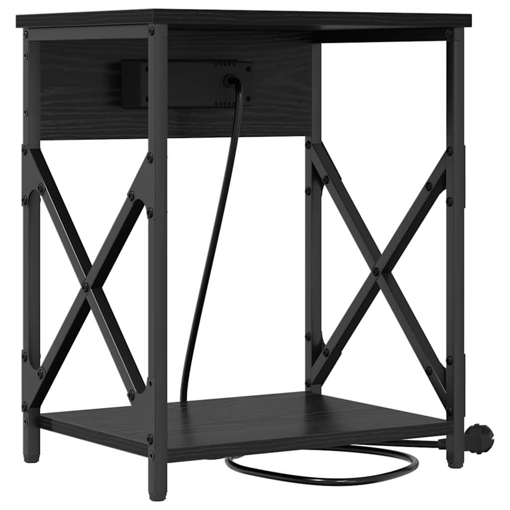 Noćni ormar 2 pcs Crni hrast 41 x 31 x 51 cm Konstruirano drvo