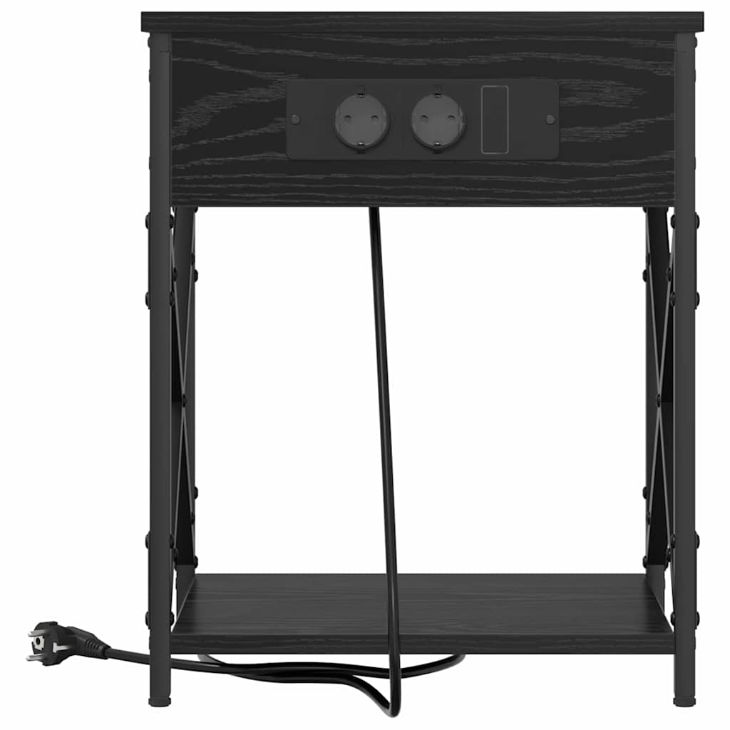 Noćni ormar 2 pcs Crni hrast 41 x 31 x 51 cm Konstruirano drvo