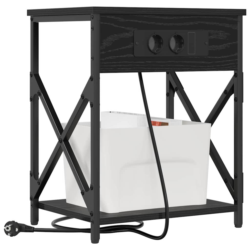 Noćni ormar 2 pcs Crni hrast 41 x 31 x 51 cm Konstruirano drvo