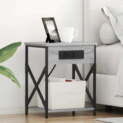 Noćni ormar 2 pcs Siva Sonoma 41 x 31 x 51 cm Konstruirano drvo