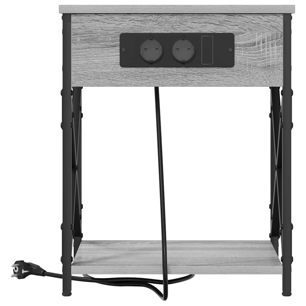 Noćni ormar 2 pcs Siva Sonoma 41 x 31 x 51 cm Konstruirano drvo