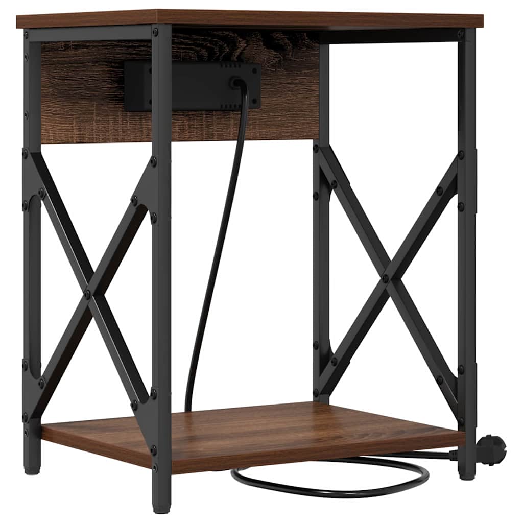 Noćni ormar 2 pcs Smeđi hrast 41 x 31 x 51 cm Konstruirano drvo