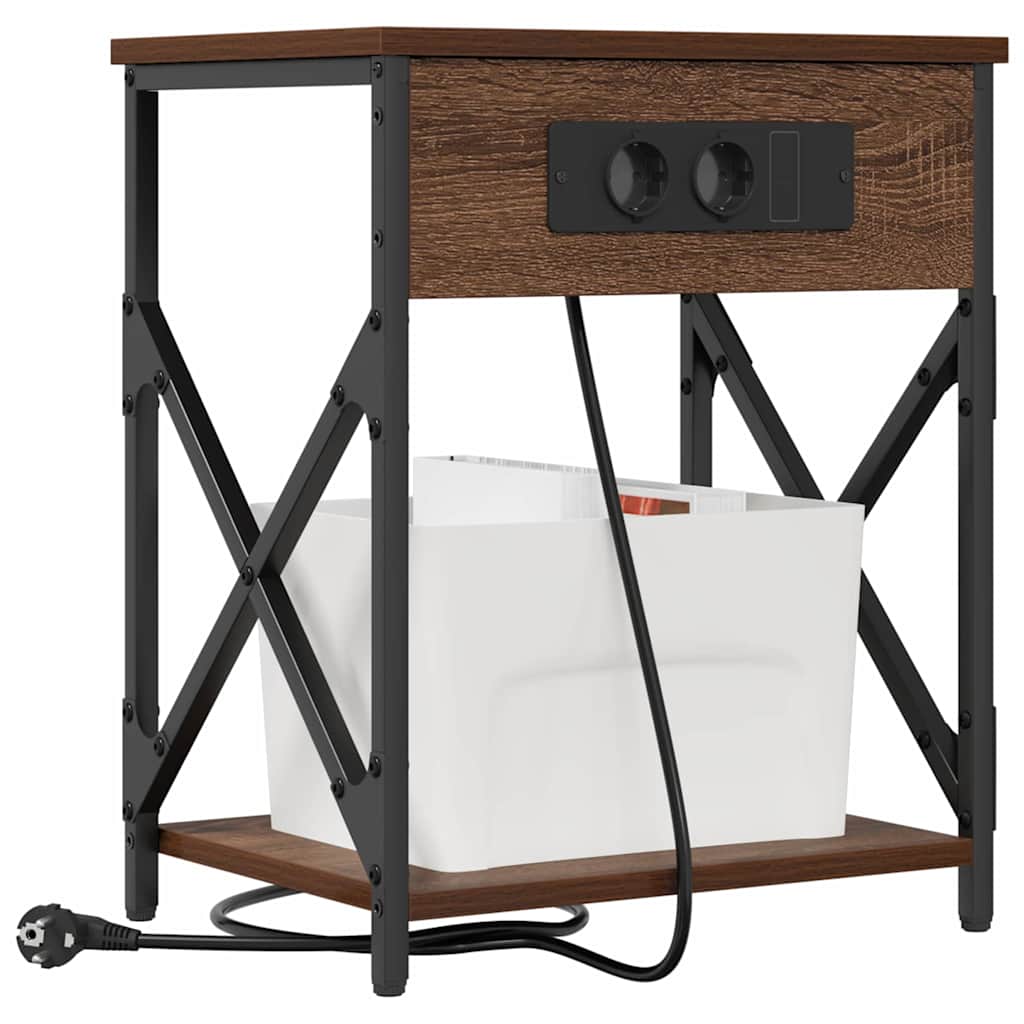 Noćni ormar 2 pcs Smeđi hrast 41 x 31 x 51 cm Konstruirano drvo