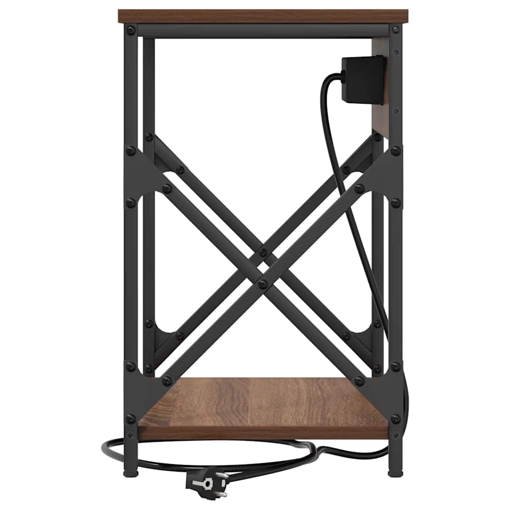 Noćni ormar 2 pcs Smeđi hrast 41 x 31 x 51 cm Konstruirano drvo