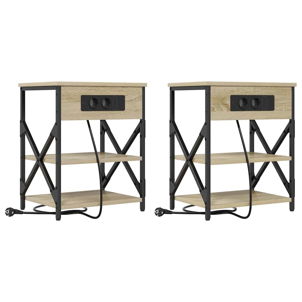 Noćni ormar s policom 2 pcs Sonoma hrast 41 x 31 x 51 cm