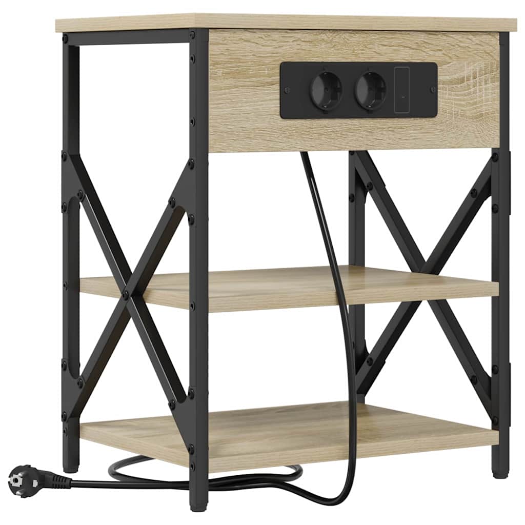 Noćni ormar s policom 2 pcs Sonoma hrast 41 x 31 x 51 cm
