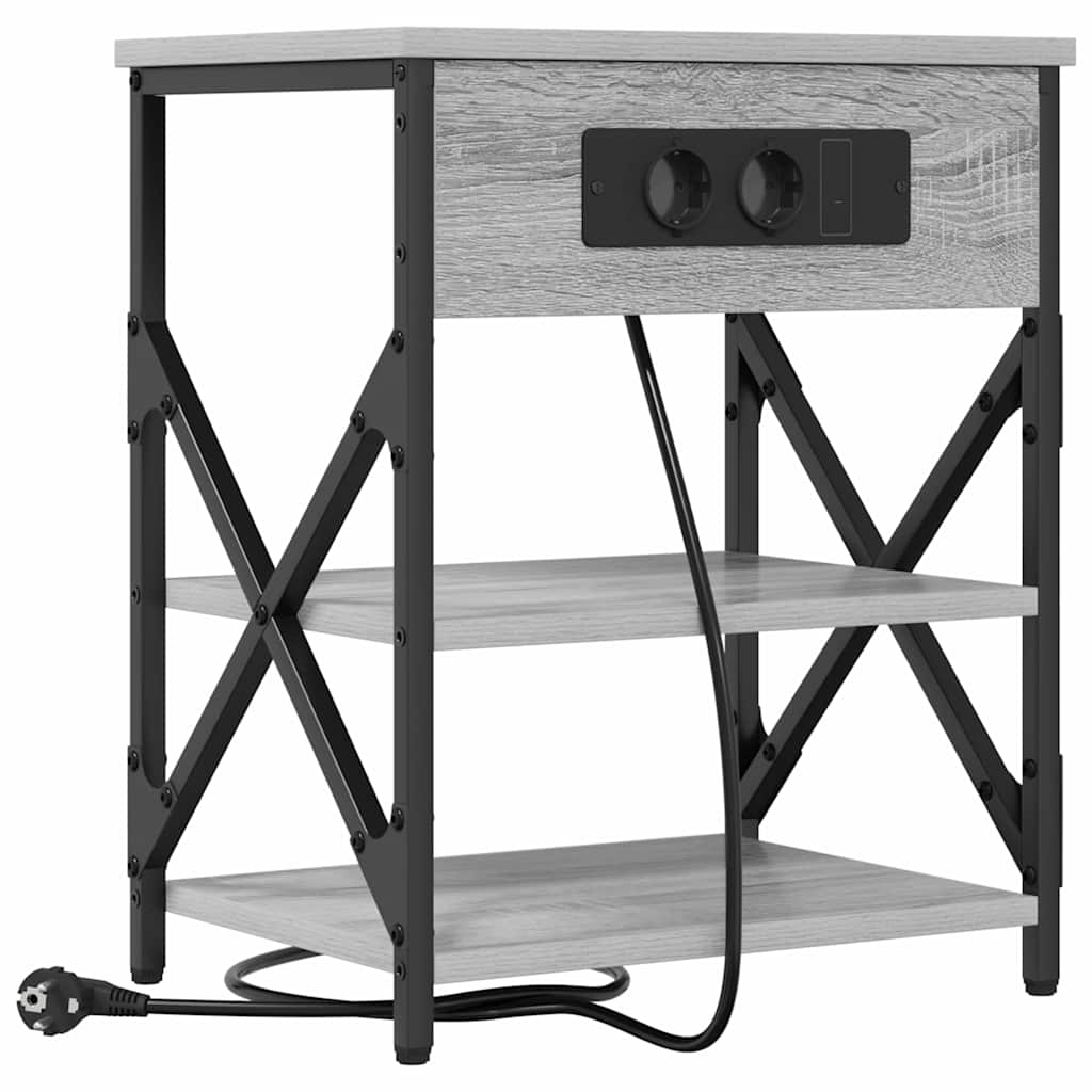 Noćni ormar 2 pcs Siva Sonoma 41 x 31 x 51 cm Konstruirano drvo