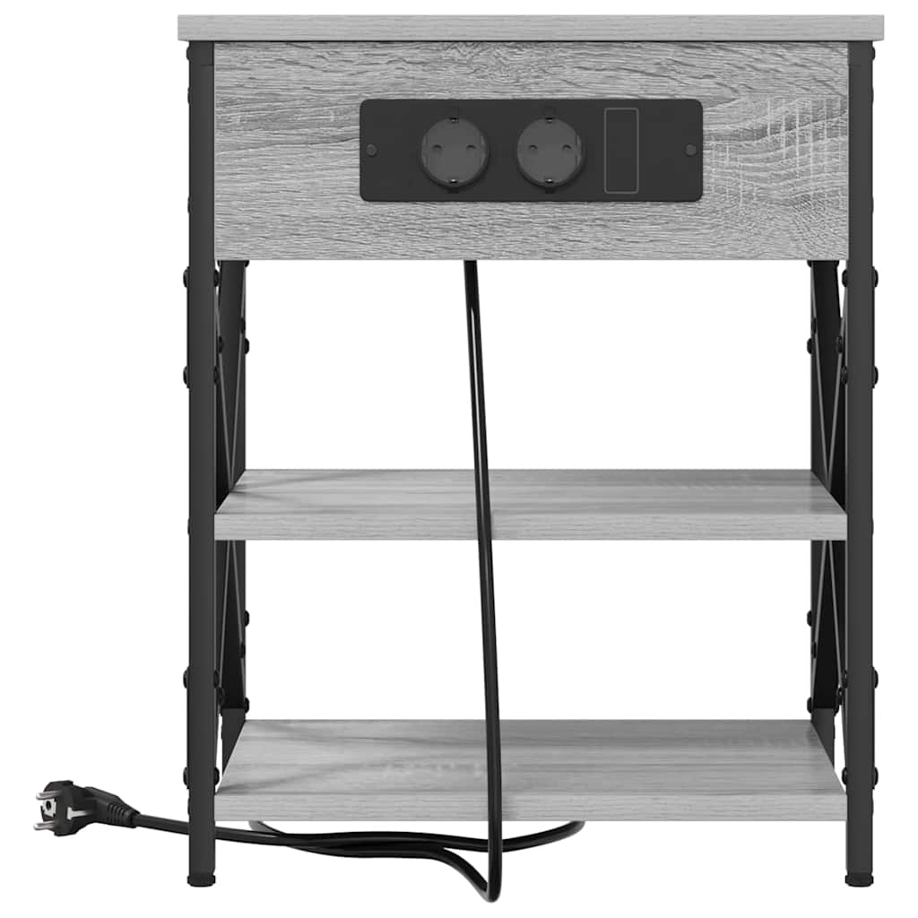 Noćni ormar 2 pcs Siva Sonoma 41 x 31 x 51 cm Konstruirano drvo
