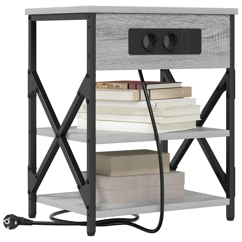 Noćni ormar 2 pcs Siva Sonoma 41 x 31 x 51 cm Konstruirano drvo