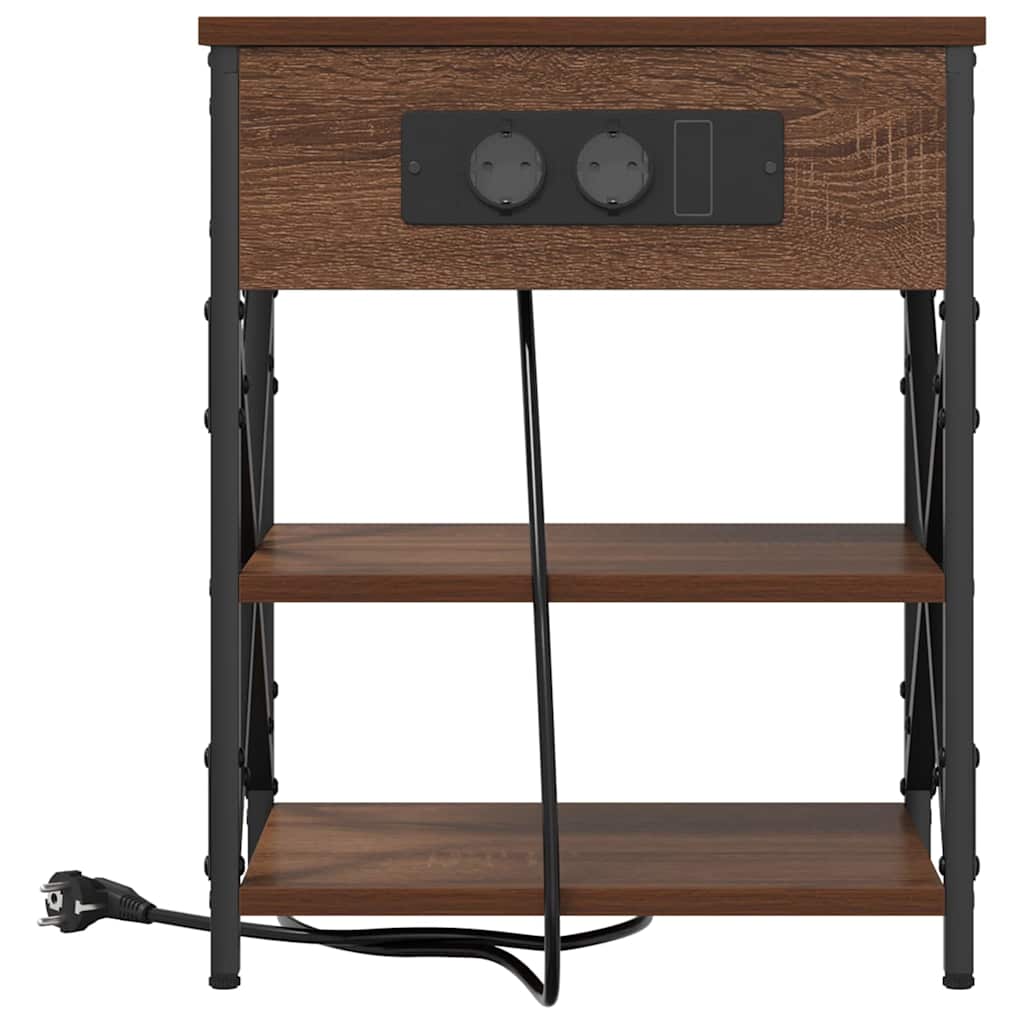 Noćni ormar 2 pcs Smeđi hrast 41 x 31 x 51 cm Konstruirano drvo