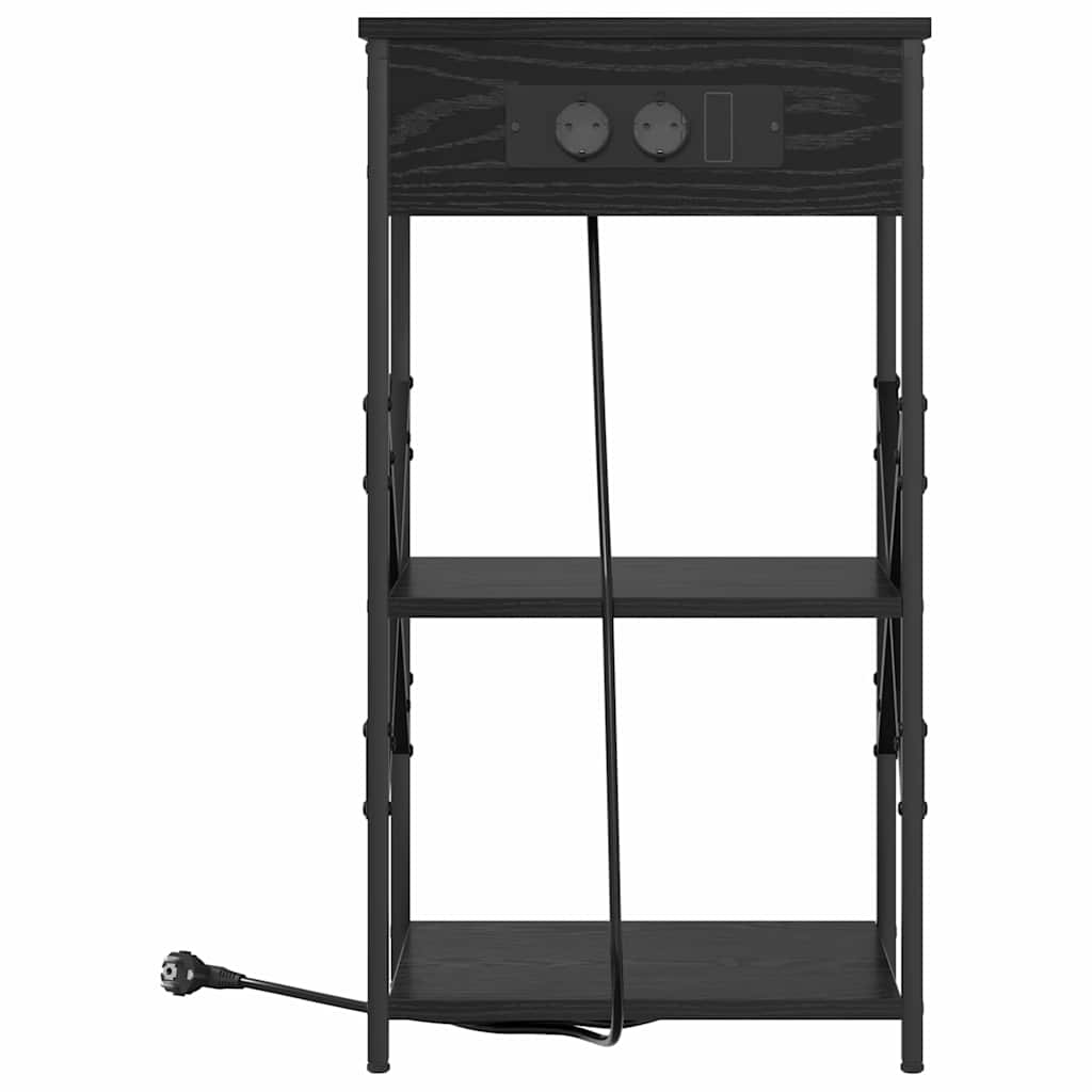 Noćni ormar 2 pcs Crni hrast 41 x 31 x 76 cm Konstruirano drvo