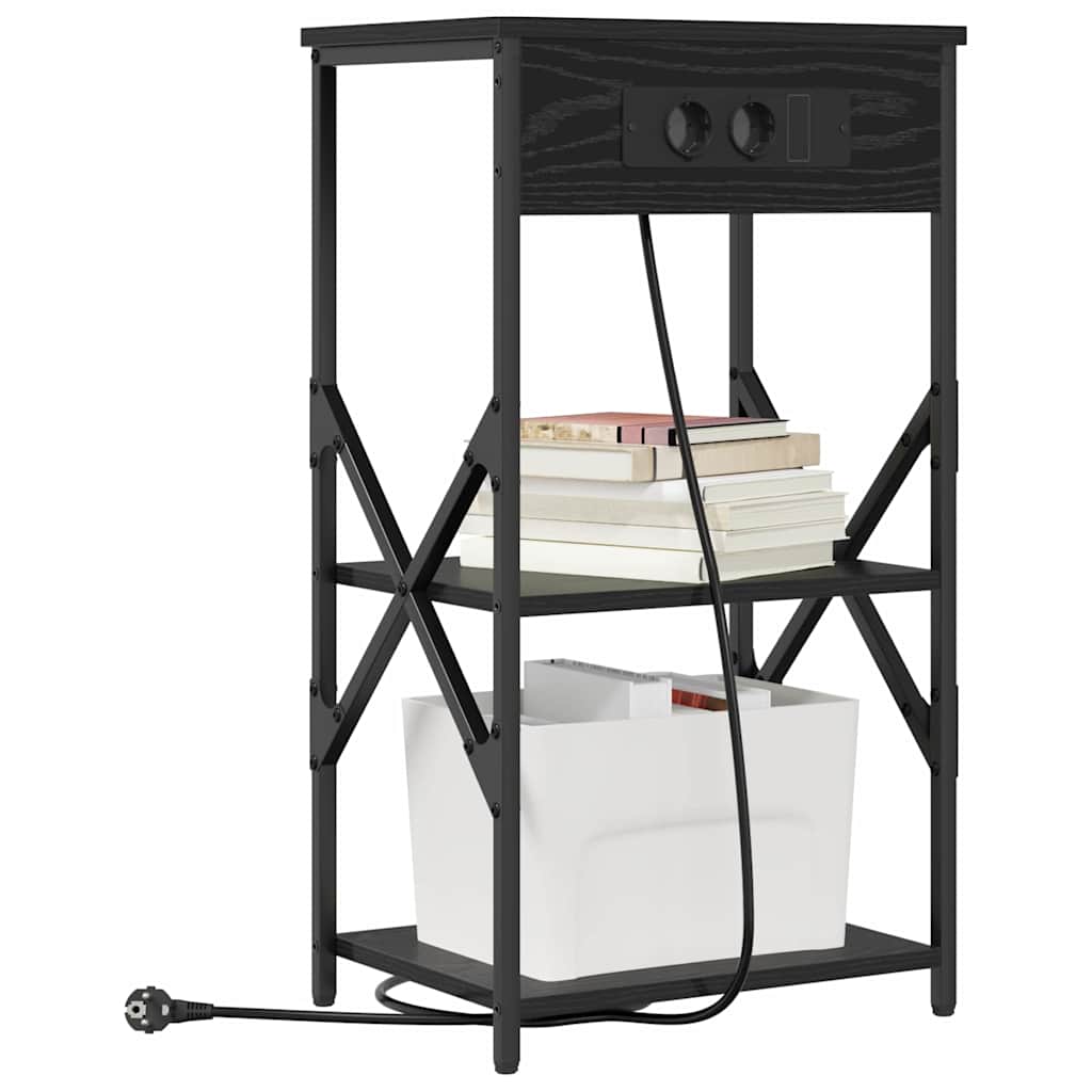 Noćni ormar 2 pcs Crni hrast 41 x 31 x 76 cm Konstruirano drvo