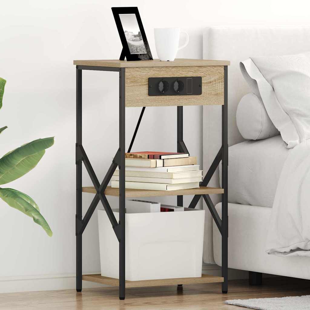 Noćni ormar s policom 2 pcs Sonoma hrast 41 x 31 x 76 cm