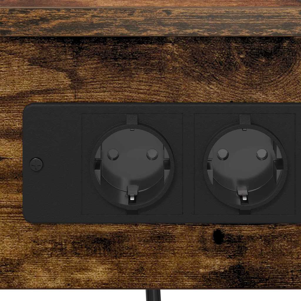 Noćni ormar s policom 2 pcs Dimljeni hrast 41 x 31 x 76 cm
