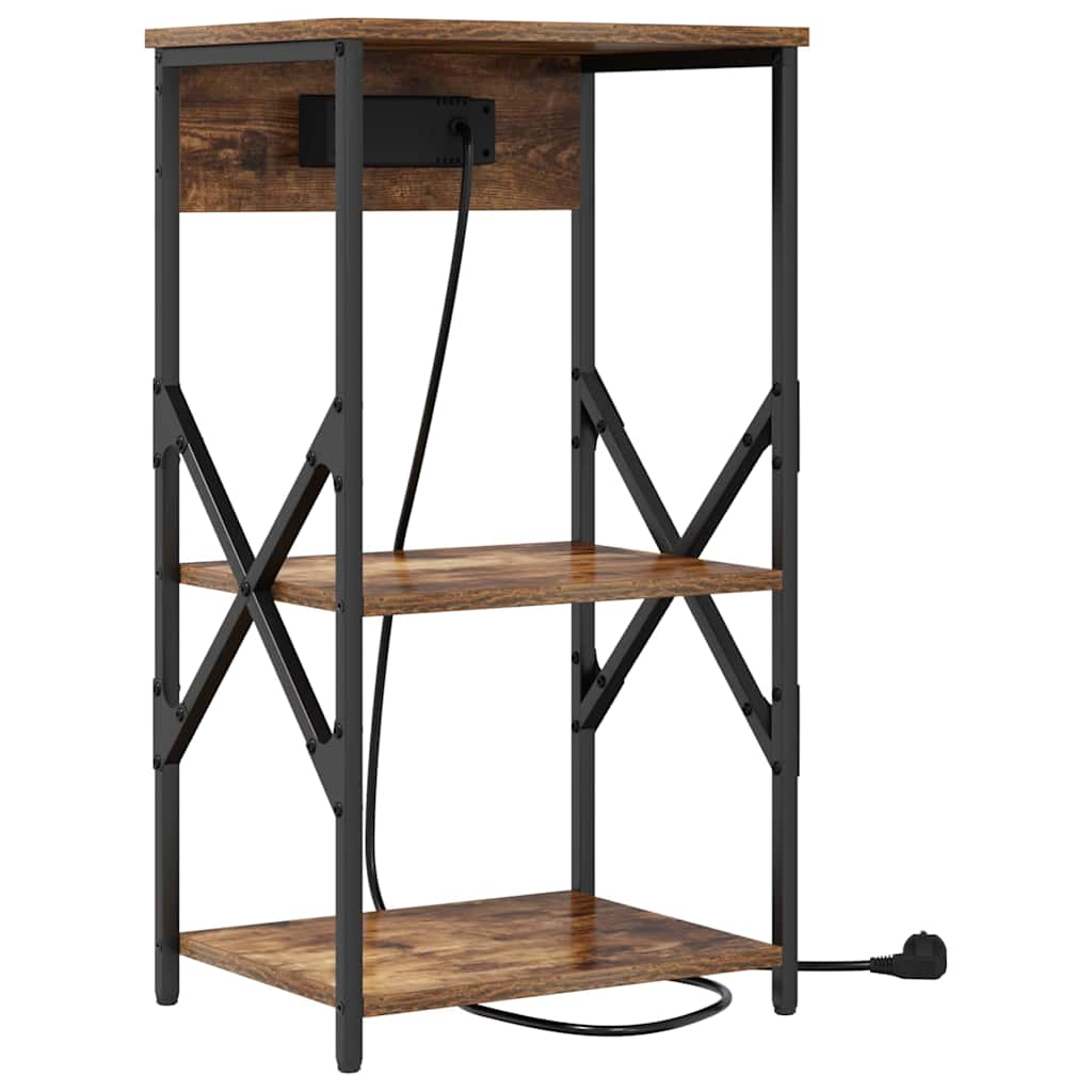 Noćni ormar s policom 2 pcs Dimljeni hrast 41 x 31 x 76 cm