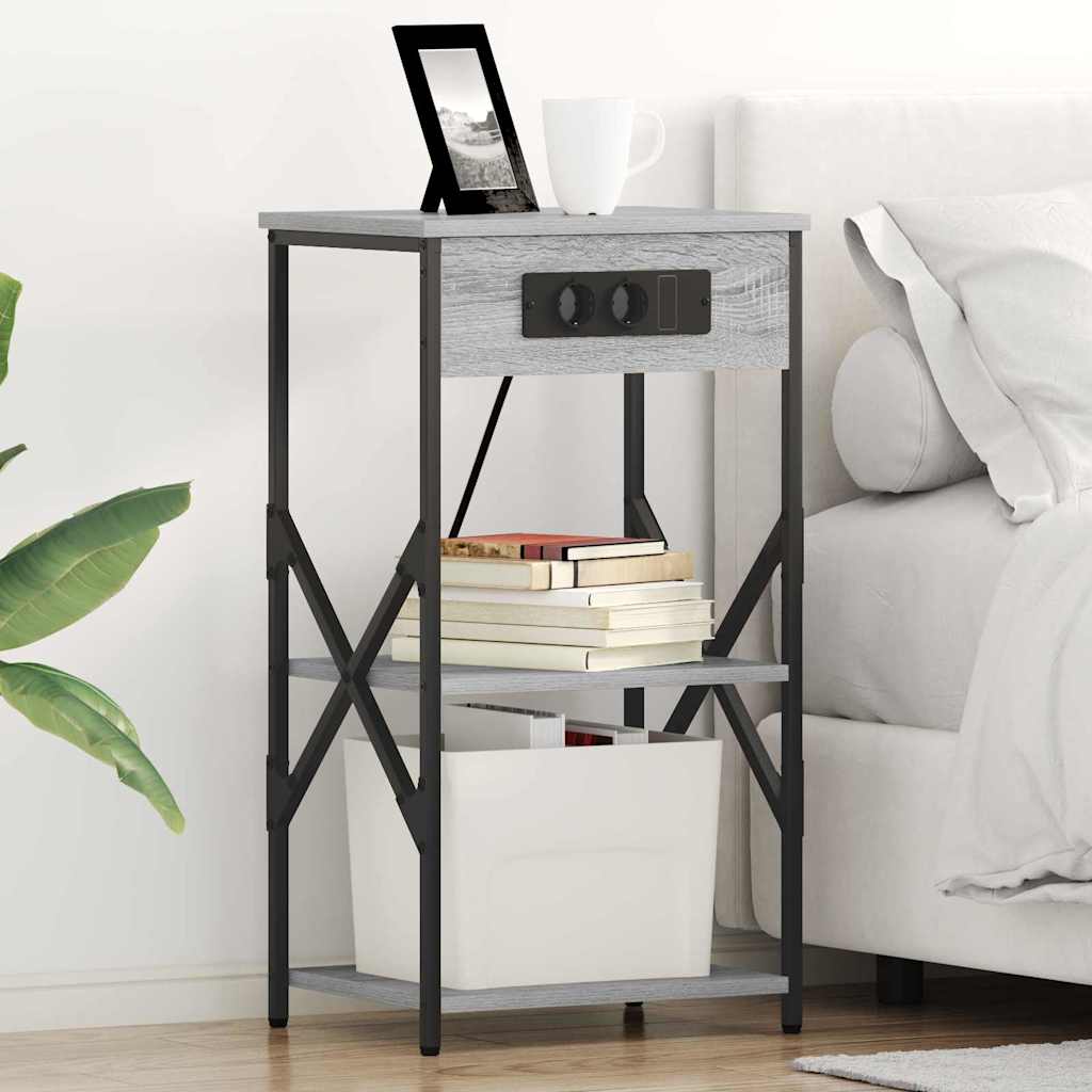 Noćni ormar 2 pcs Siva Sonoma 41 x 31 x 76 cm Konstruirano drvo