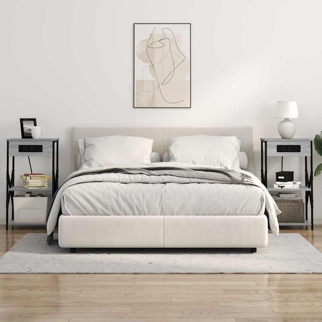 Noćni ormar 2 pcs Siva Sonoma 41 x 31 x 76 cm Konstruirano drvo