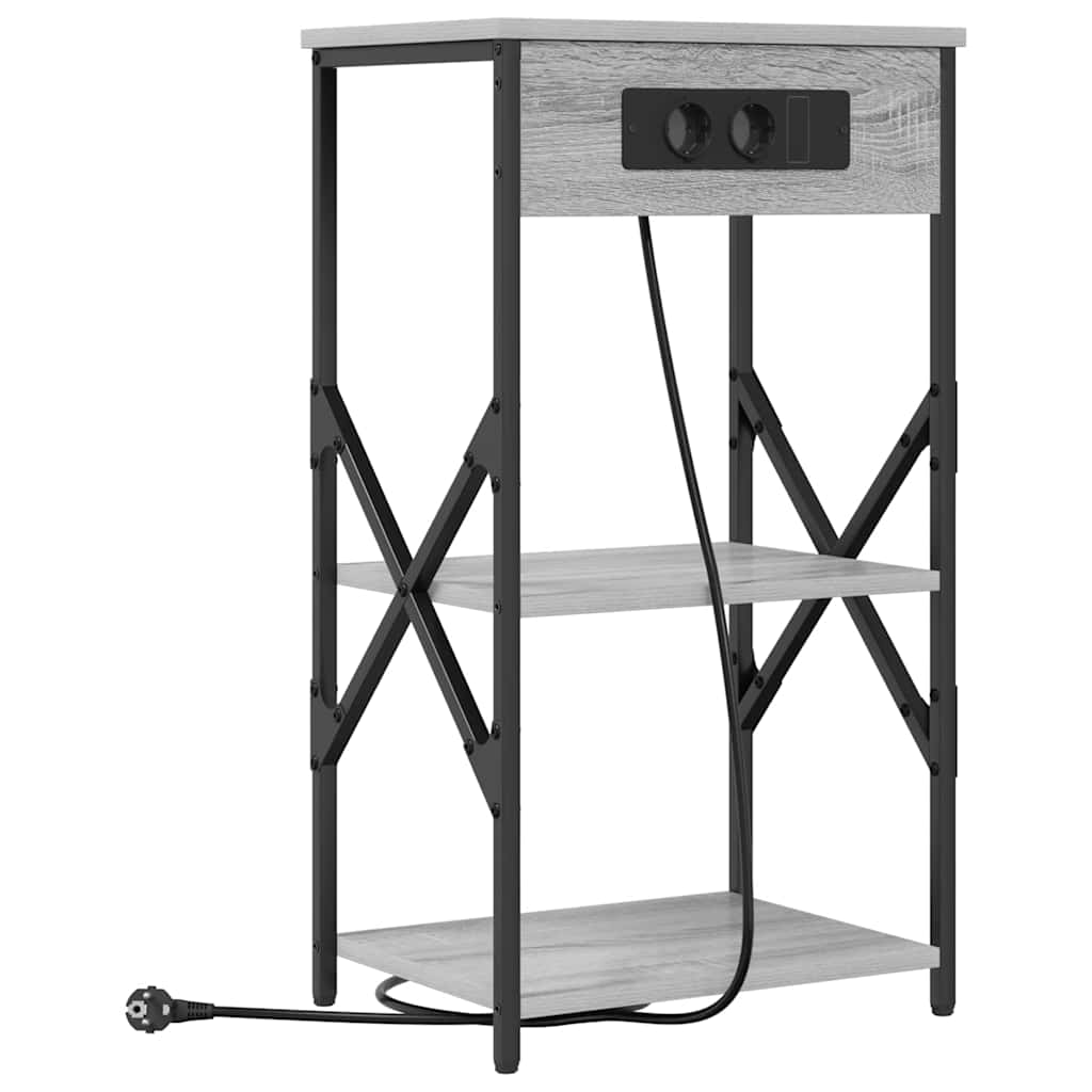 Noćni ormar 2 pcs Siva Sonoma 41 x 31 x 76 cm Konstruirano drvo