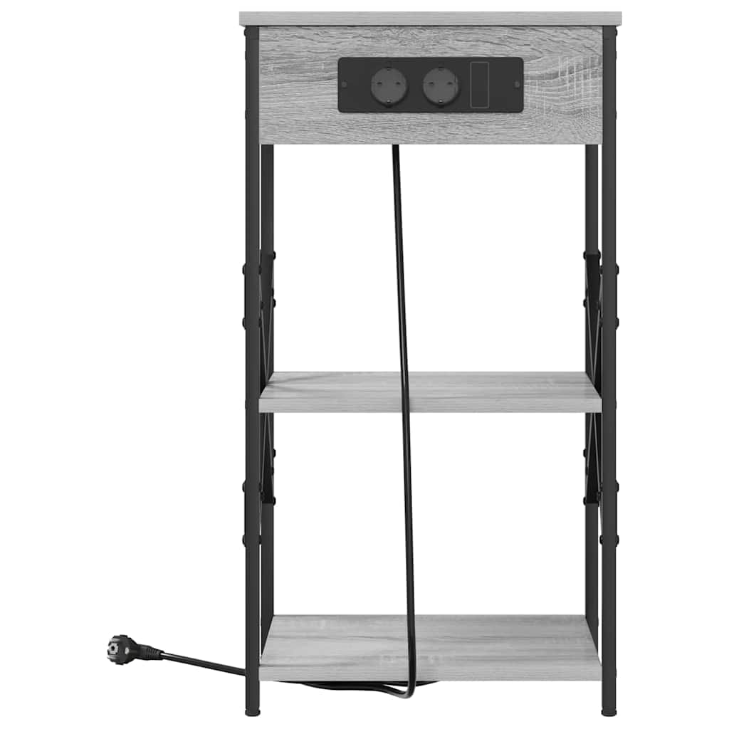 Noćni ormar 2 pcs Siva Sonoma 41 x 31 x 76 cm Konstruirano drvo
