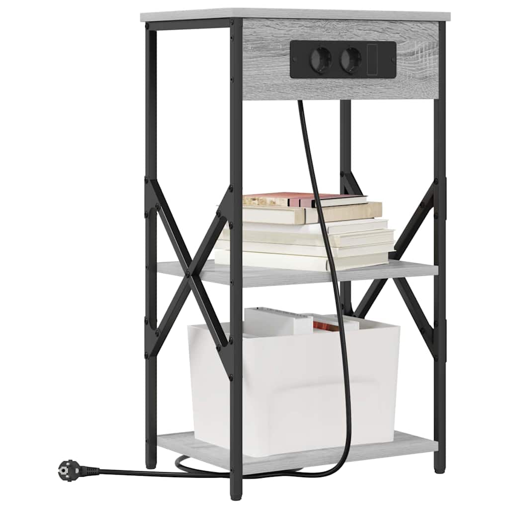 Noćni ormar 2 pcs Siva Sonoma 41 x 31 x 76 cm Konstruirano drvo