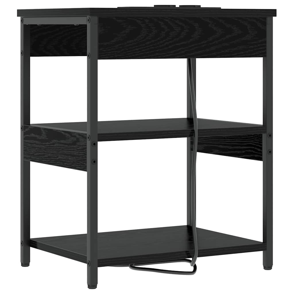 Noćni ormar 2 pcs Crni hrast 41 x 31 x 51 cm Konstruirano drvo