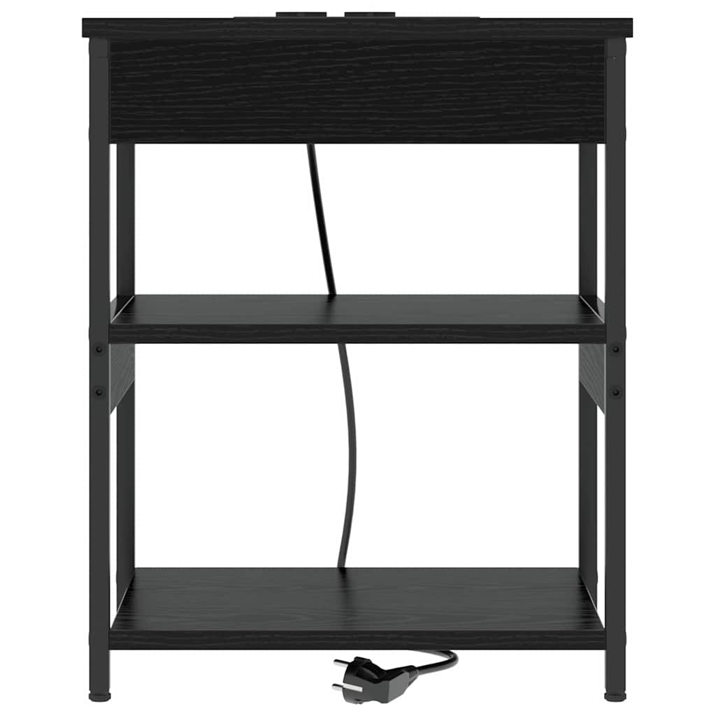 Noćni ormar 2 pcs Crni hrast 41 x 31 x 51 cm Konstruirano drvo