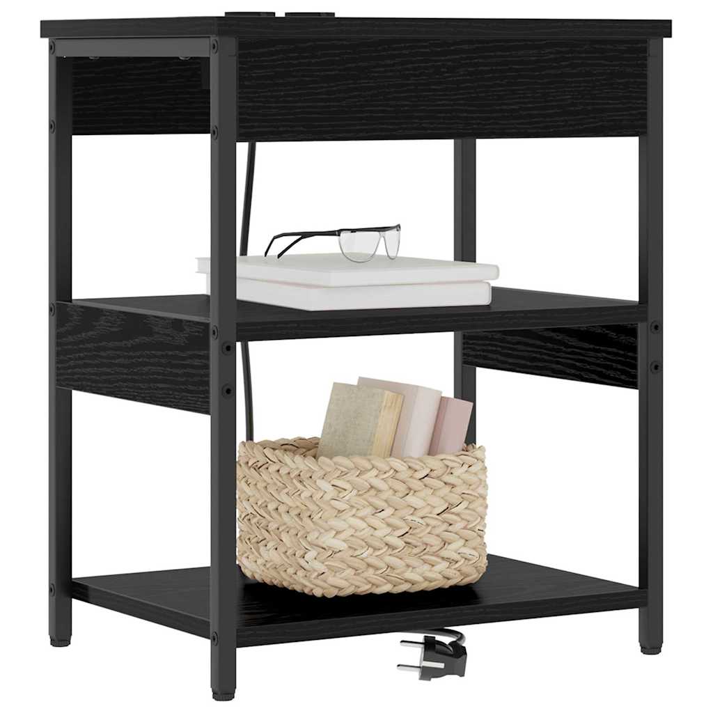 Noćni ormar 2 pcs Crni hrast 41 x 31 x 51 cm Konstruirano drvo
