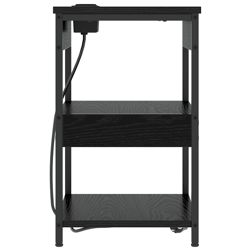 Noćni ormar 2 pcs Crni hrast 41 x 31 x 51 cm Konstruirano drvo