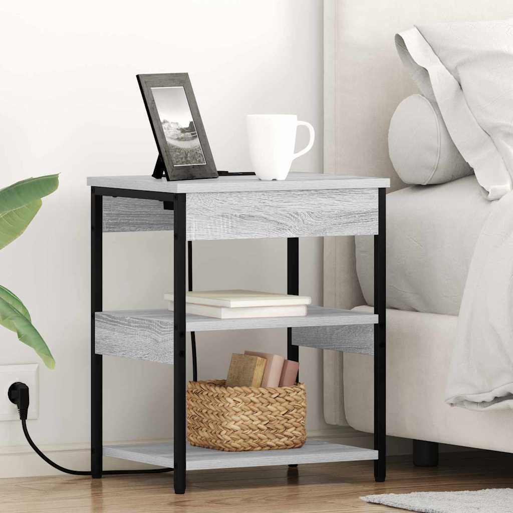 Noćni ormar 2 pcs Siva Sonoma 41 x 31 x 51 cm Konstruirano drvo