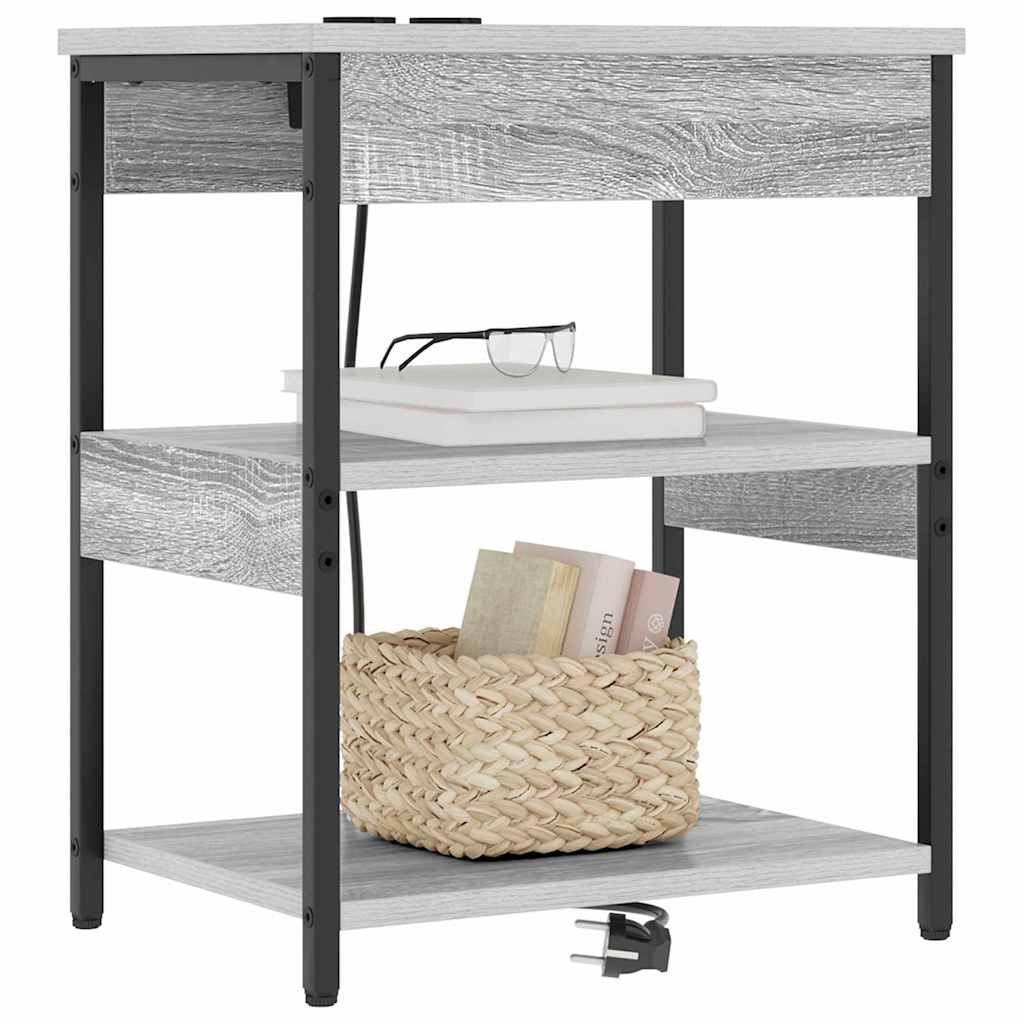Noćni ormar 2 pcs Siva Sonoma 41 x 31 x 51 cm Konstruirano drvo
