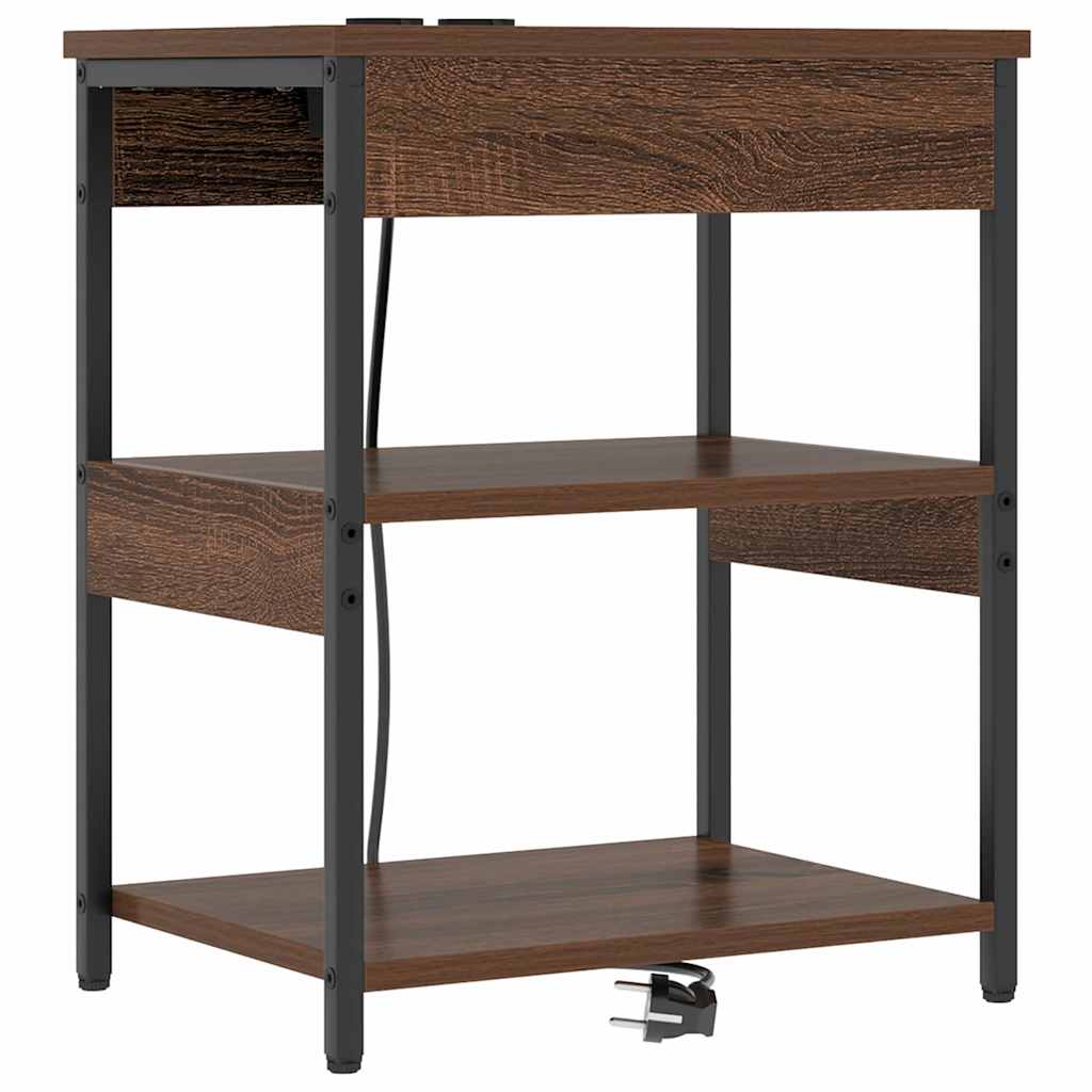 Noćni ormar 2 pcs Smeđi hrast 41 x 31 x 51 cm Konstruirano drvo