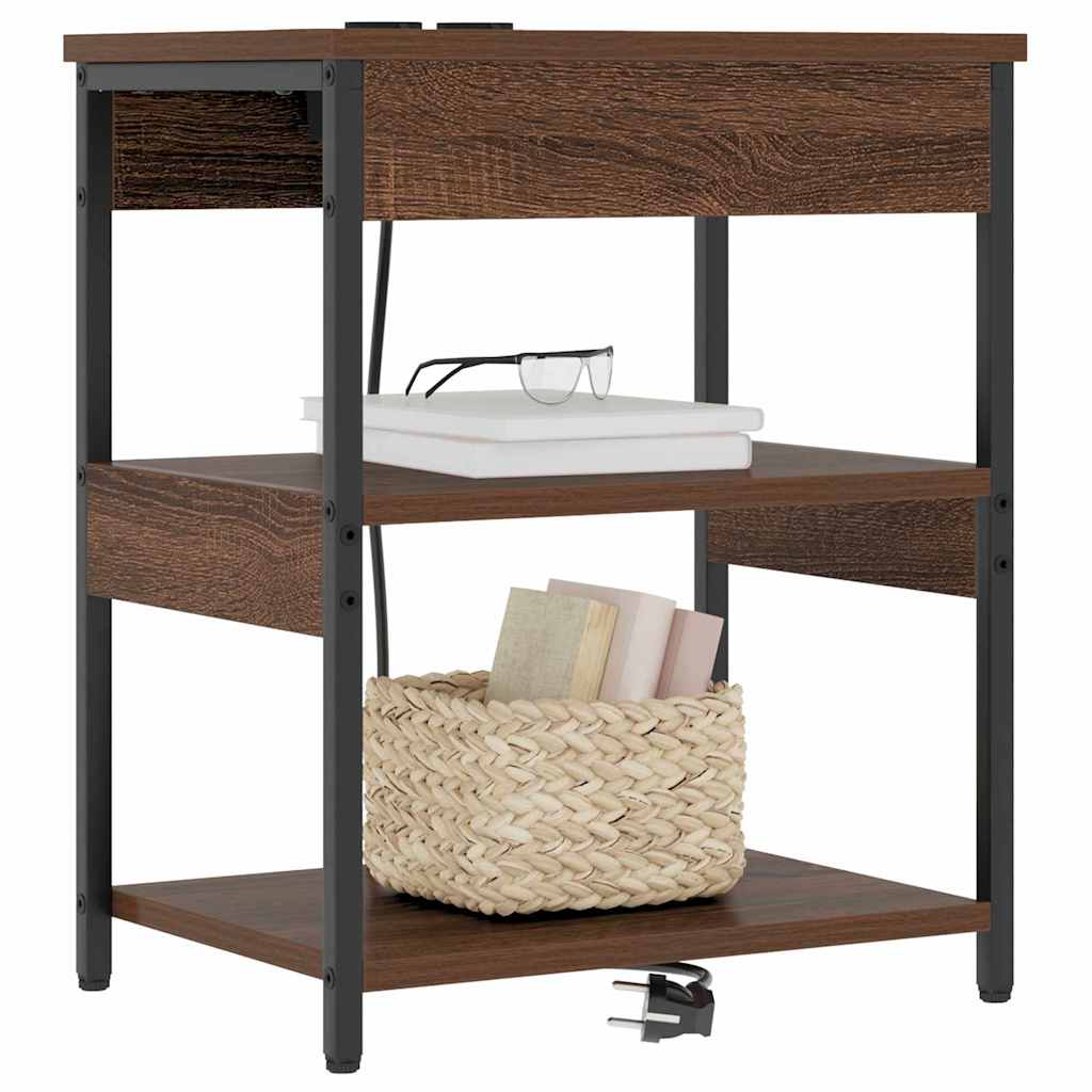 Noćni ormar 2 pcs Smeđi hrast 41 x 31 x 51 cm Konstruirano drvo